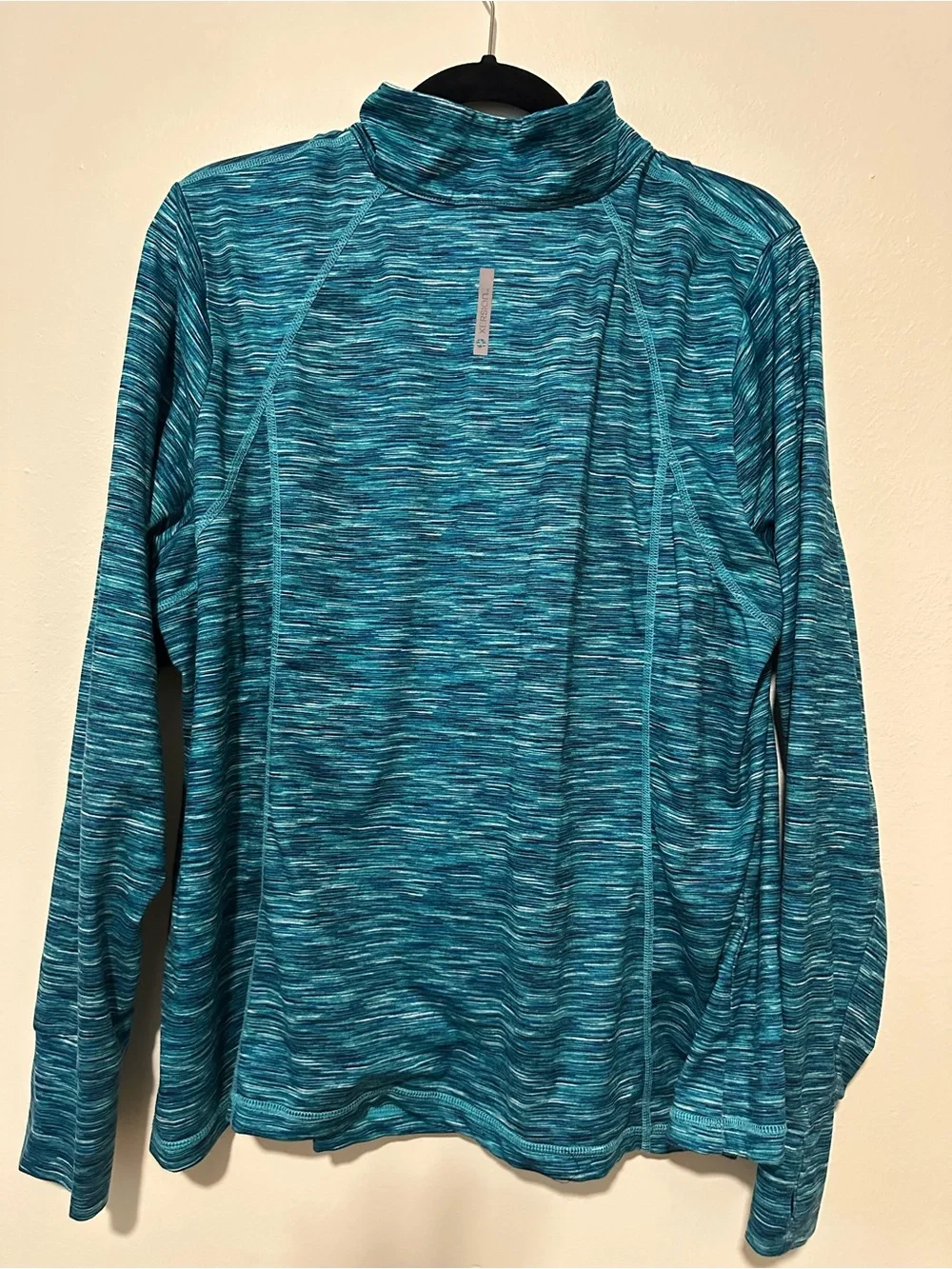 Women’s 2X Xersion multi stripped active wear top w/half zipper.  P2P 26.25” - Picture 4 of 6